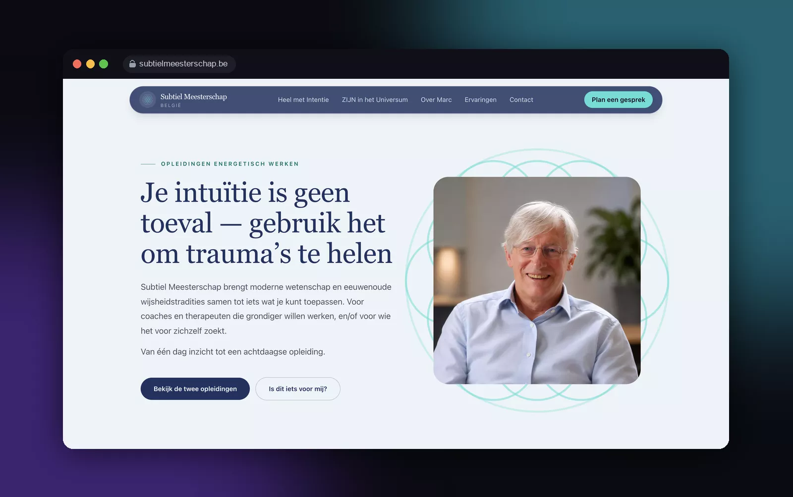 Homepage van subtielmeesterschap.be in een browservenster