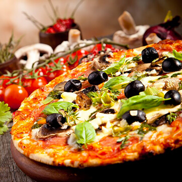 Een pizza